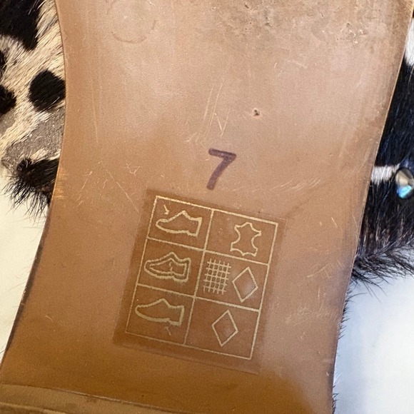 MYRA Cowhide Hair-On Leather Studded Mule Slides Size‎ 7 Western Boho Flats - Picture 10 of 15